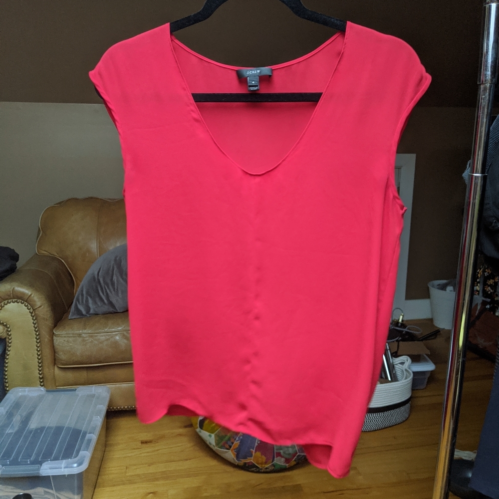 J.Crew Semi Sheer Shirttail blouse